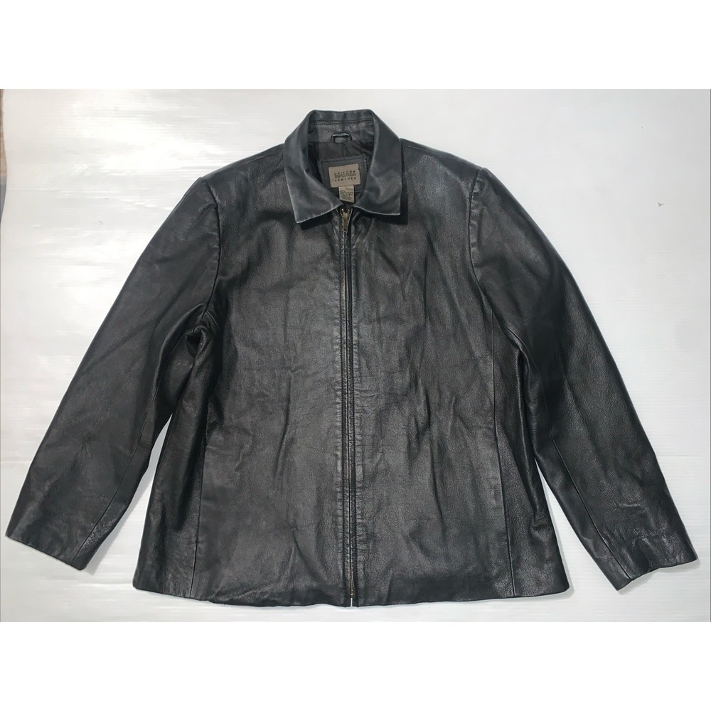 Vintage John Paul Richard Uniform Leather Jacket Women's Size 16 Full Zip